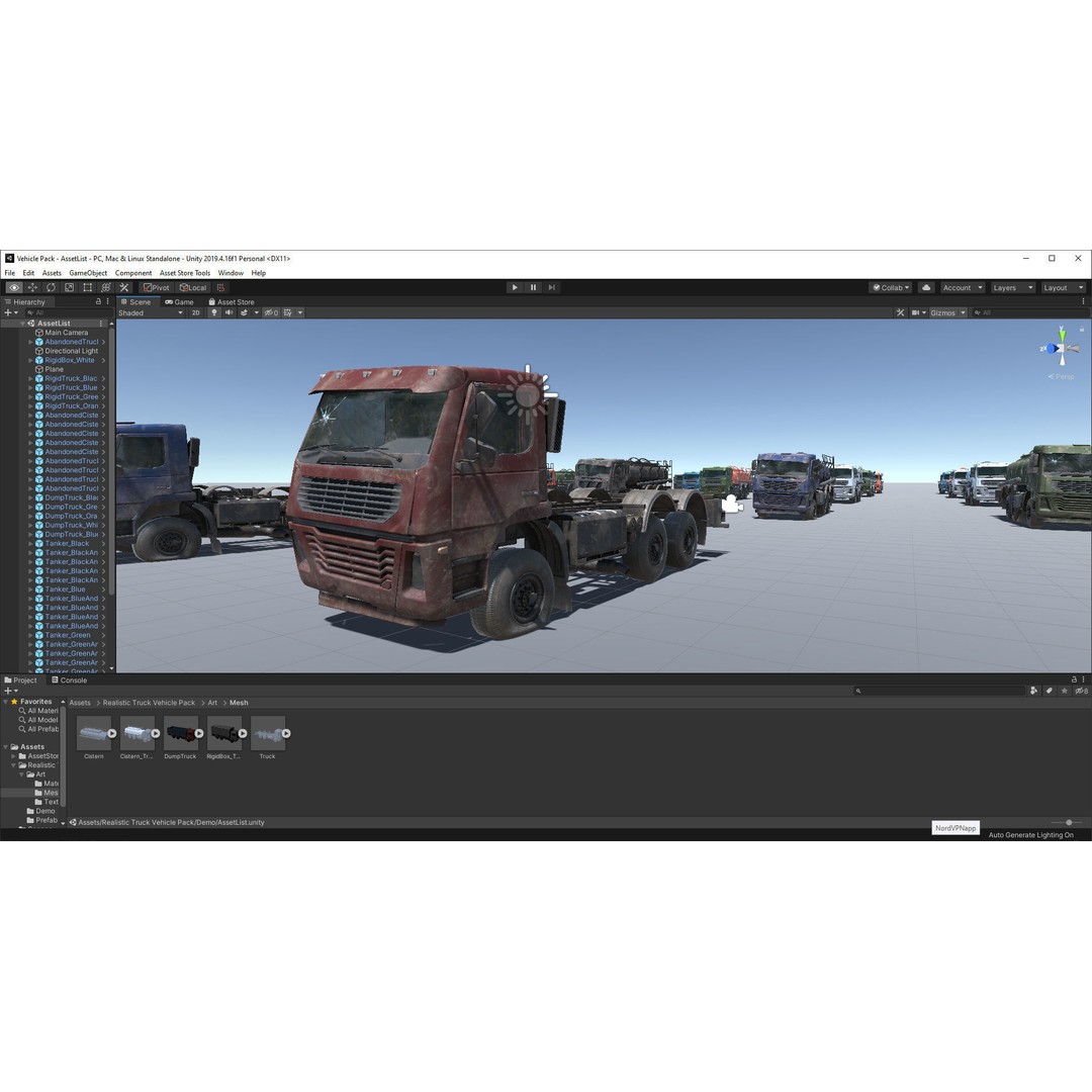 Truck 3D Model – Low Poly Vehicle Pack for Unity, FBX - View 6