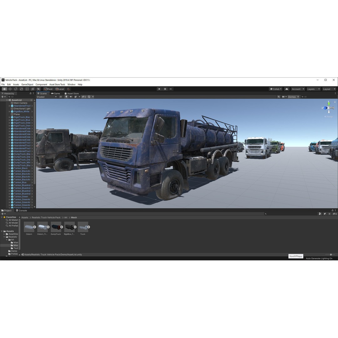 Truck 3D Model – Low Poly Vehicle Pack for Unity, FBX - View 7