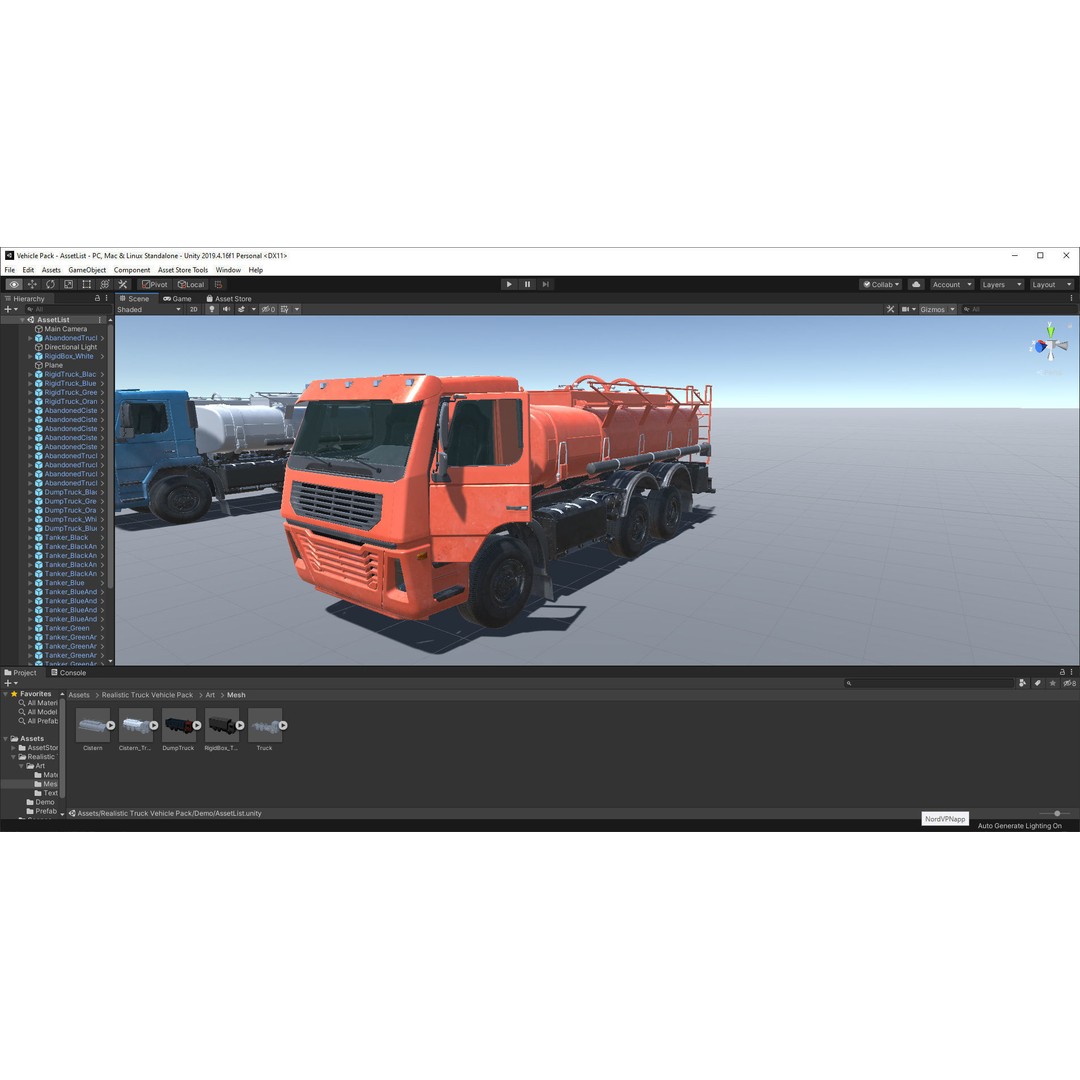 Truck 3D Model – Low Poly Vehicle Pack for Unity, FBX - View 8