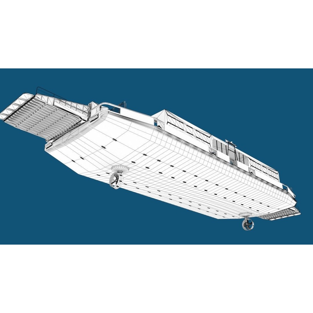 Car Ferry 3D Model – Realistic Boat for Transport, FBX, PBR - View 13