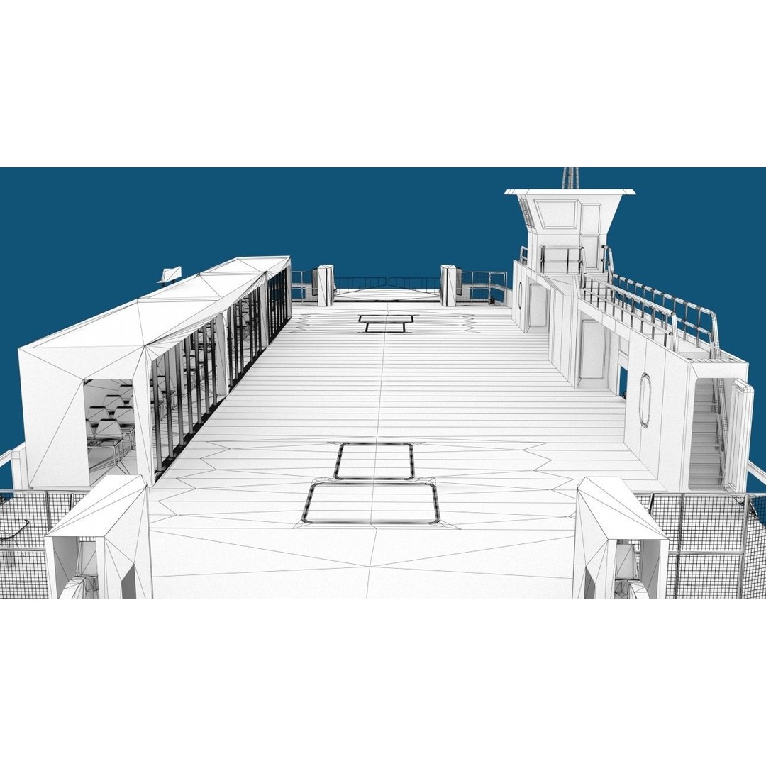 Car Ferry 3D Model – Realistic Boat for Transport, FBX, PBR - View 14