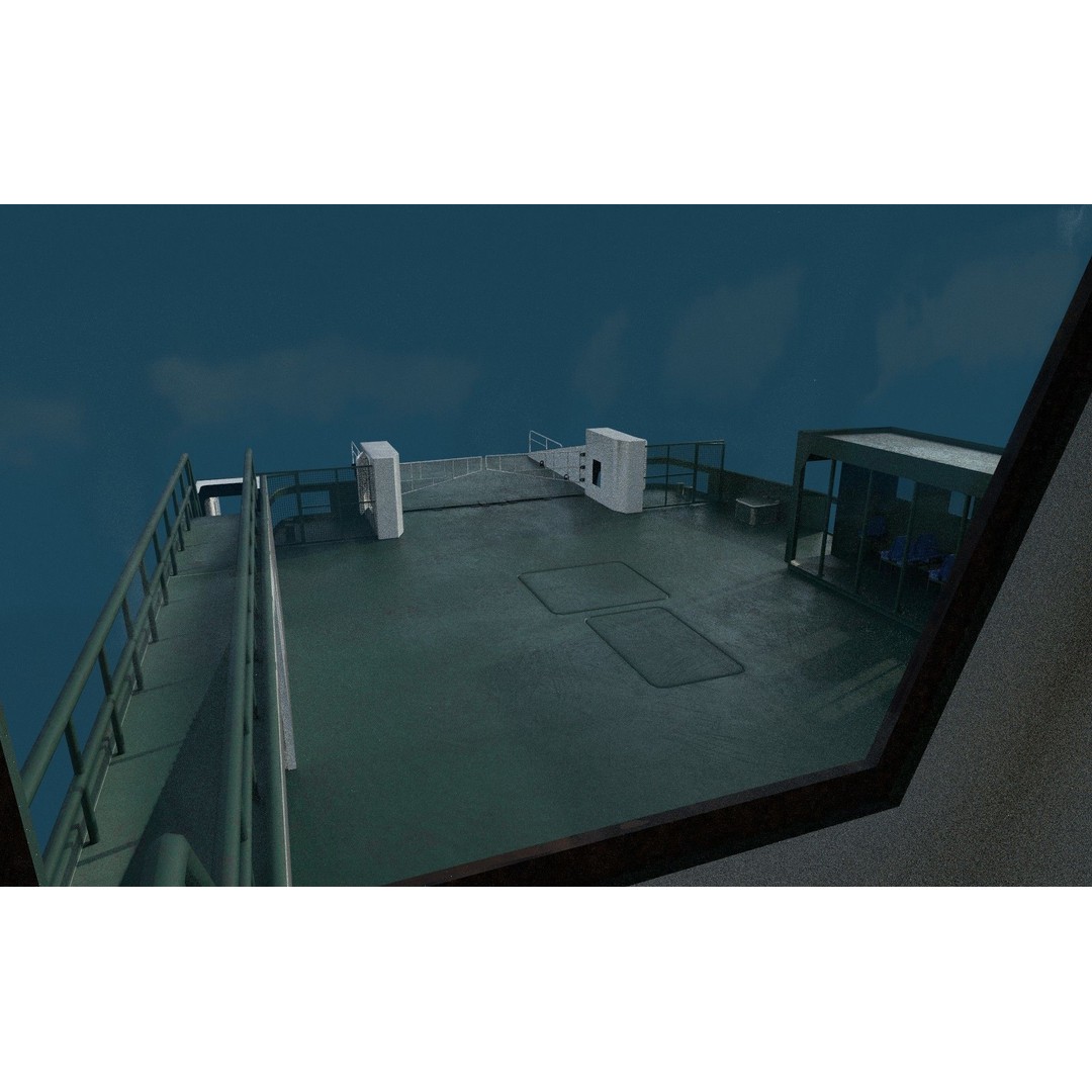 Car Ferry 3D Model – Realistic Boat for Transport, FBX, PBR - View 8