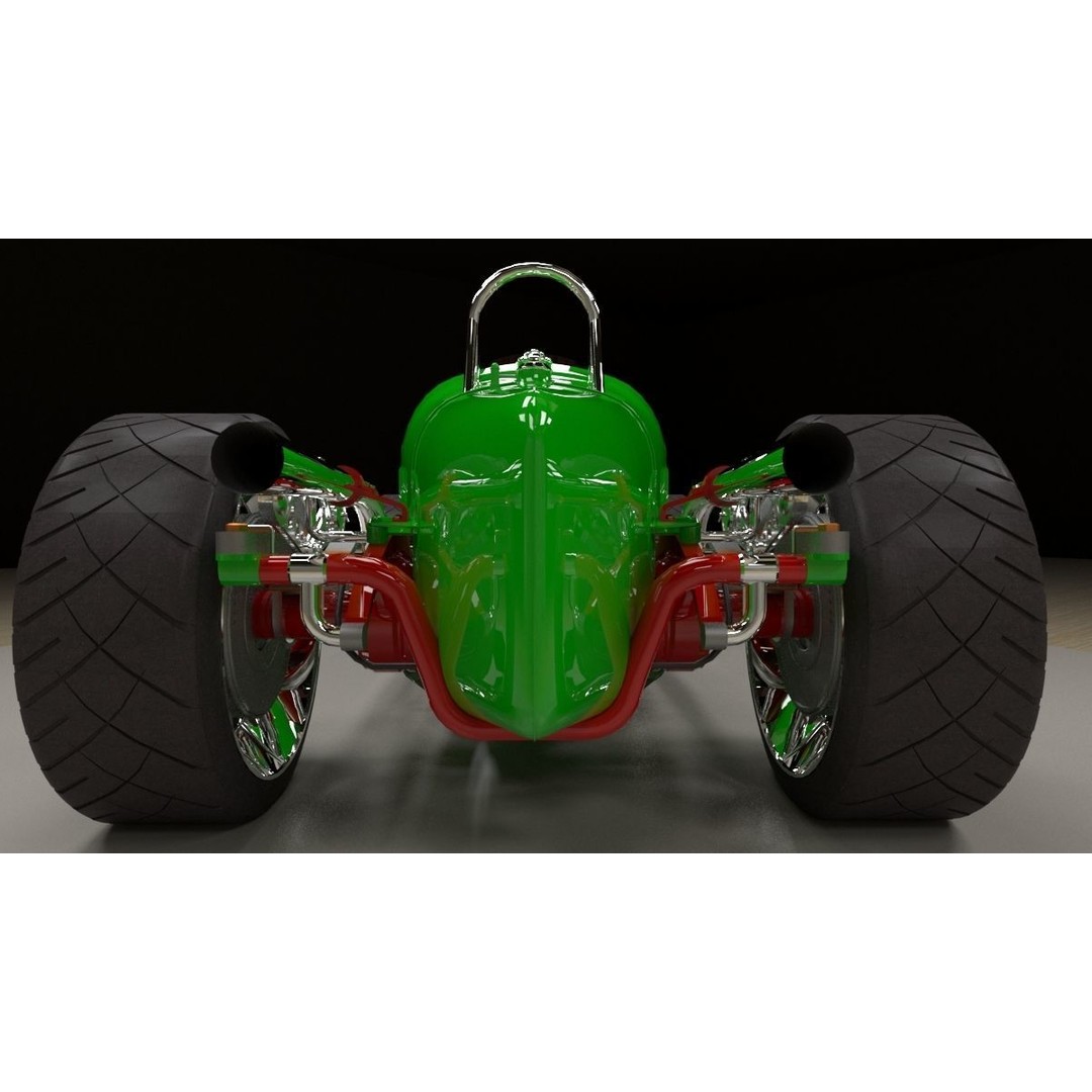 Alfa Romeo P3 Hot Rod 3D Model – Custom V12 Engine, FBX, OBJ - View 11