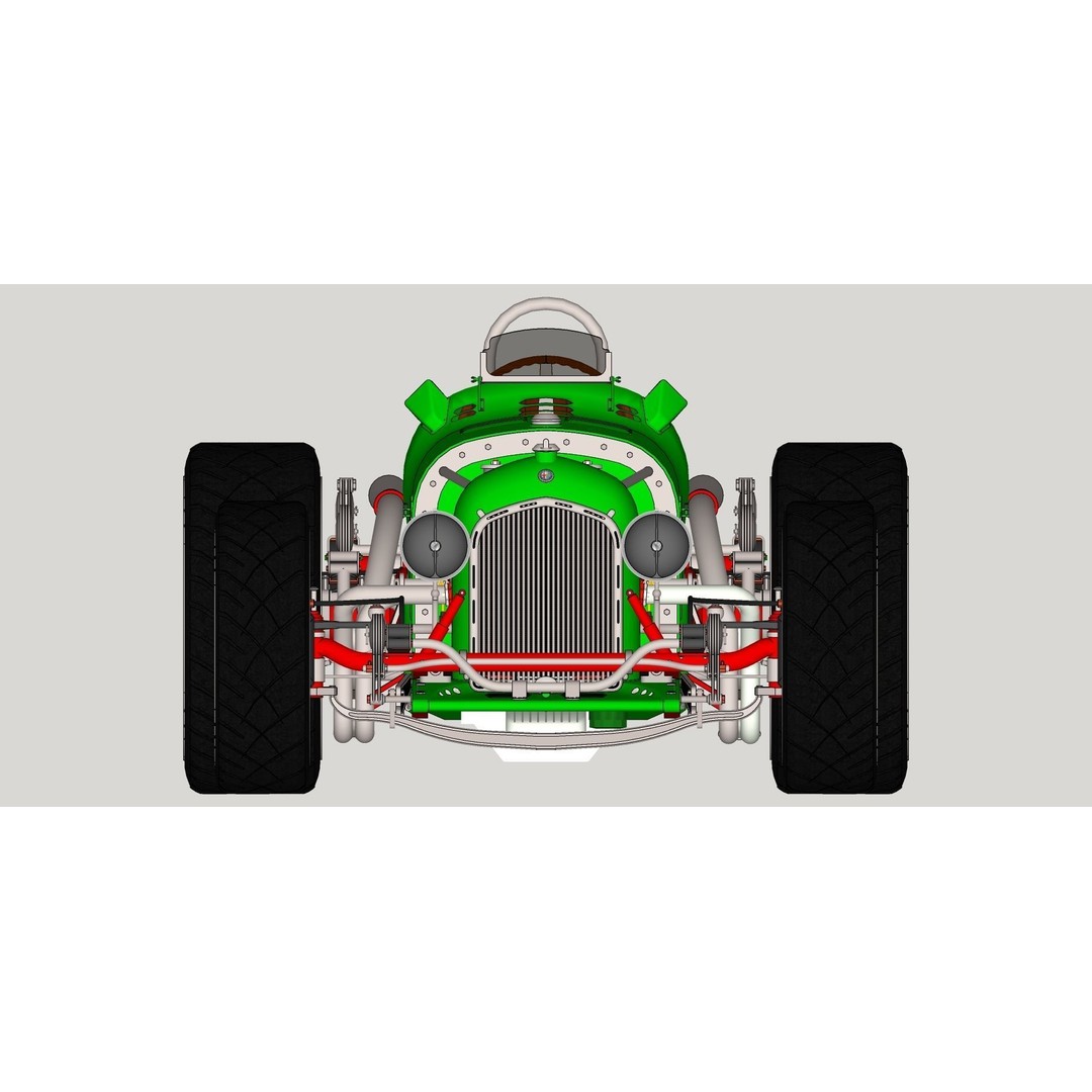 Alfa Romeo P3 Hot Rod 3D Model – Custom V12 Engine, FBX, OBJ - View 17