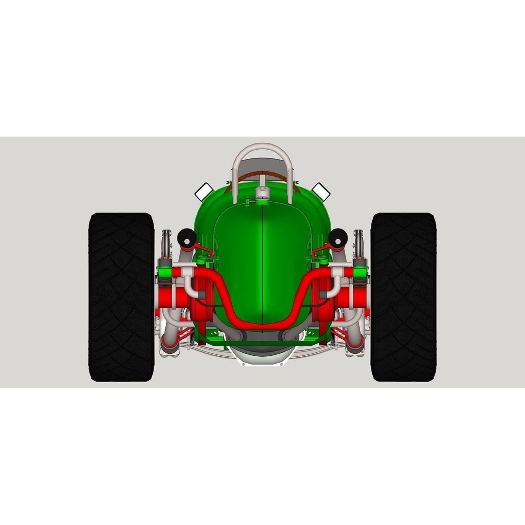 Alfa Romeo P3 Hot Rod 3D Model – Custom V12 Engine, FBX, OBJ - View 18