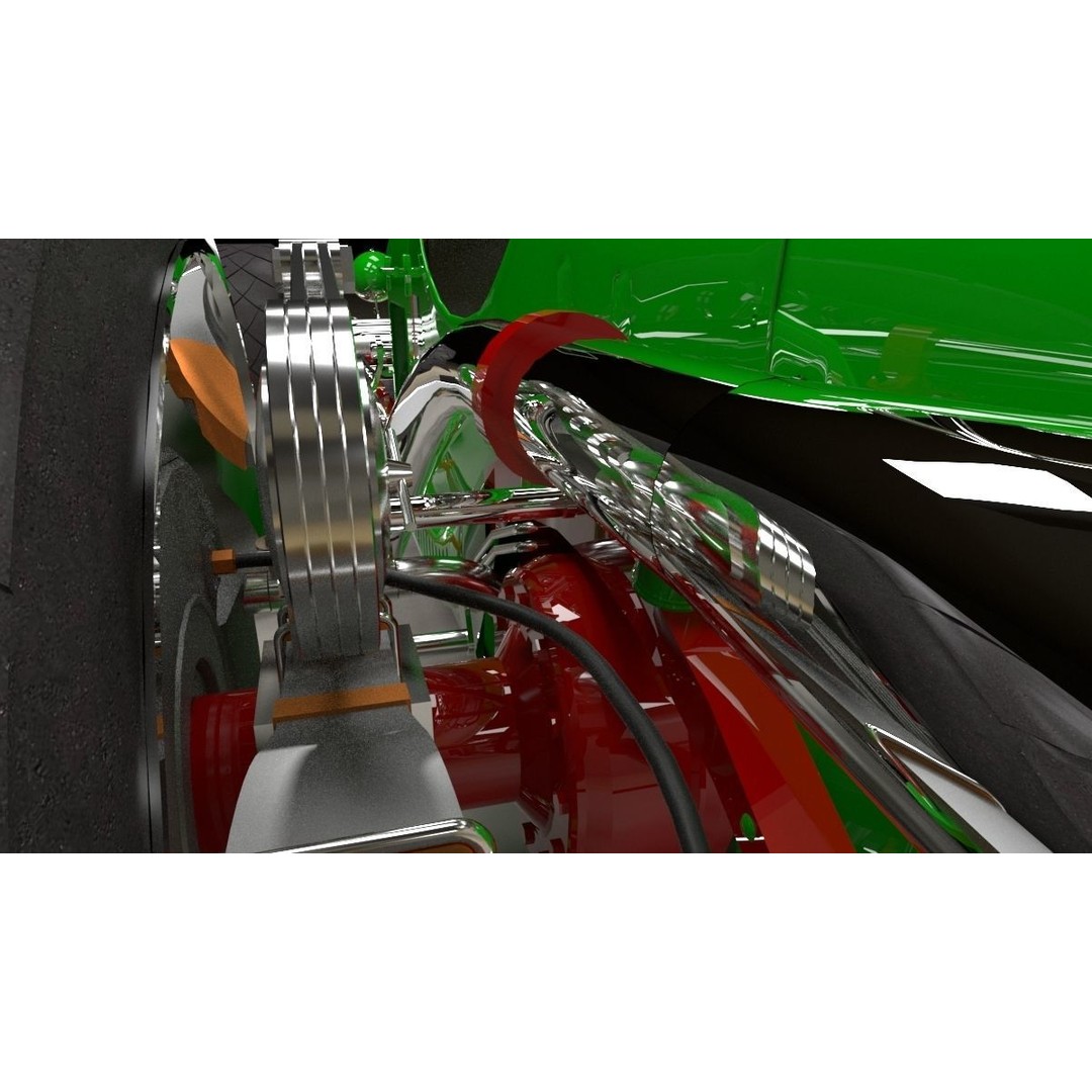 Alfa Romeo P3 Hot Rod 3D Model – Custom V12 Engine, FBX, OBJ - View 9