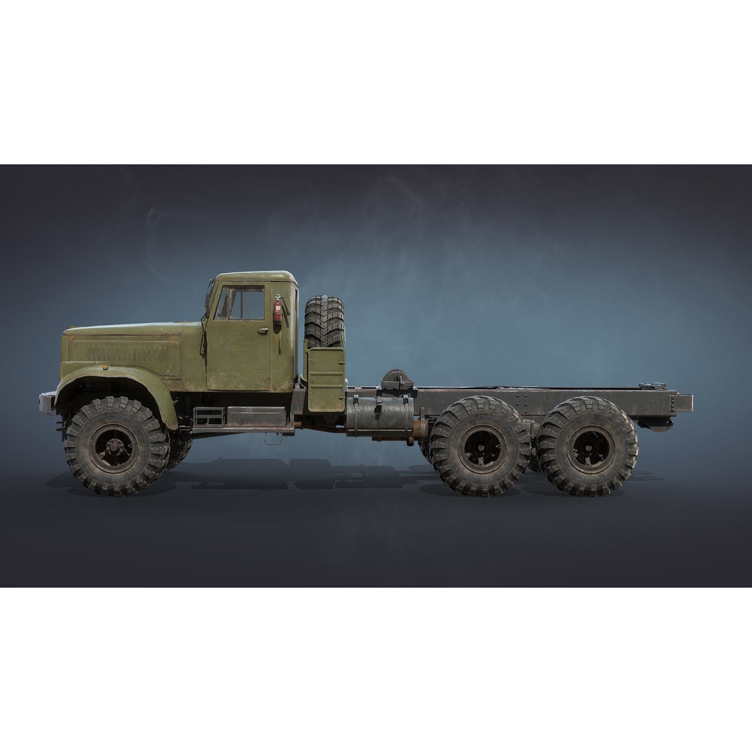 KrAZ-255 Dump Truck 3D Model – Low Poly Game Ready Asset, FBX - View 13