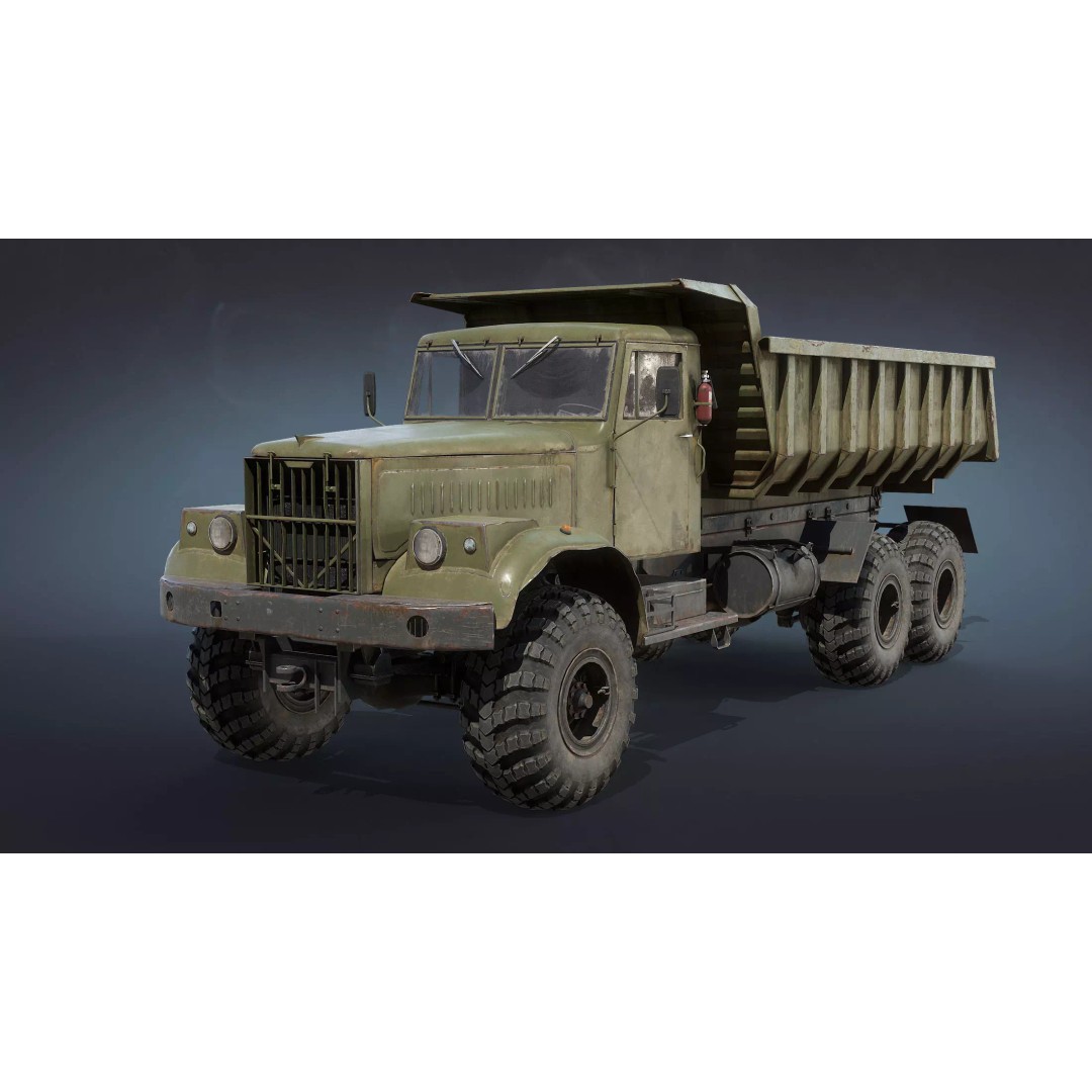 KrAZ-255 Dump Truck 3D Model – Low Poly Game Ready Asset, FBX - View 2