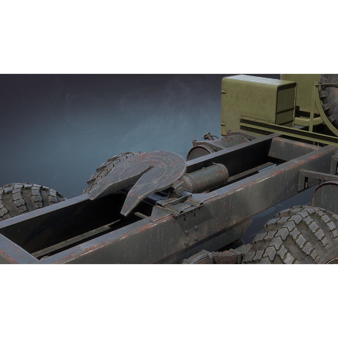 KrAZ-255 Dump Truck 3D Model – Low Poly Game Ready Asset, FBX - View 9