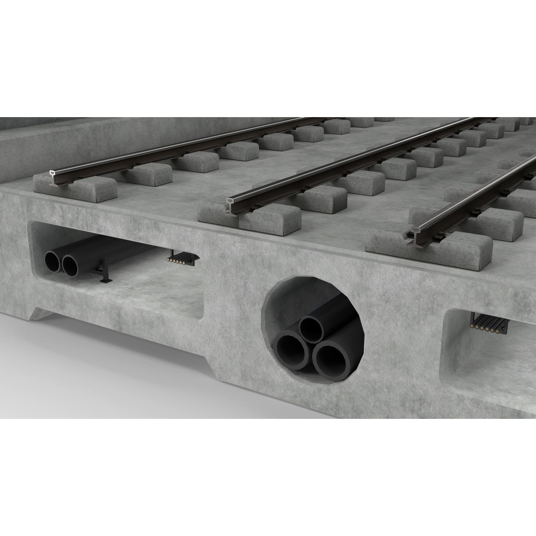 Railway Tunnel Section Straight 3D Model – High Poly PBR Asset, FBX, OBJ - View 21