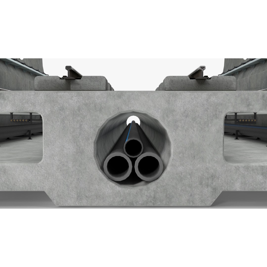 Railway Tunnel Section Straight 3D Model – High Poly PBR Asset, FBX, OBJ - View 23
