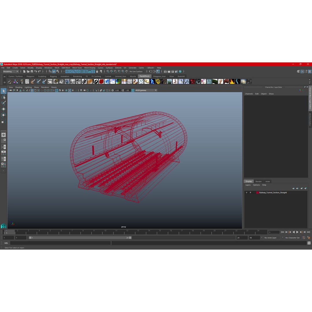 Railway Tunnel Section Straight 3D Model – High Poly PBR Asset, FBX, OBJ - View 31