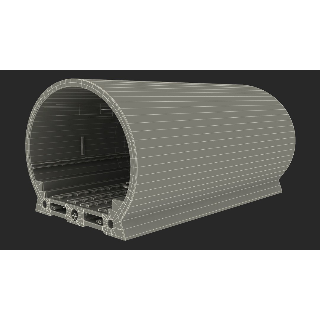 Railway Tunnel Section Straight 3D Model – High Poly PBR Asset, FBX, OBJ - View 35