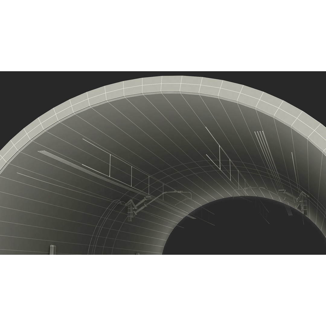 Railway Tunnel Section Straight 3D Model – High Poly PBR Asset, FBX, OBJ - View 37