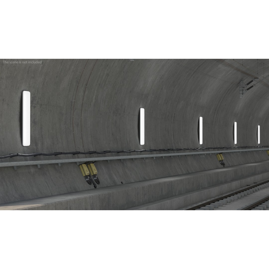 Railway Tunnel Section Straight 3D Model – High Poly PBR Asset, FBX, OBJ - View 5