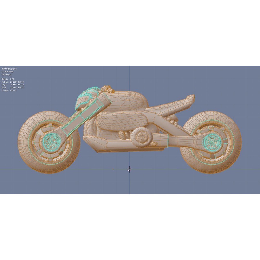 Cyberpunk Motorcycle 3D Model – Low Poly Game Asset, FBX - View 12