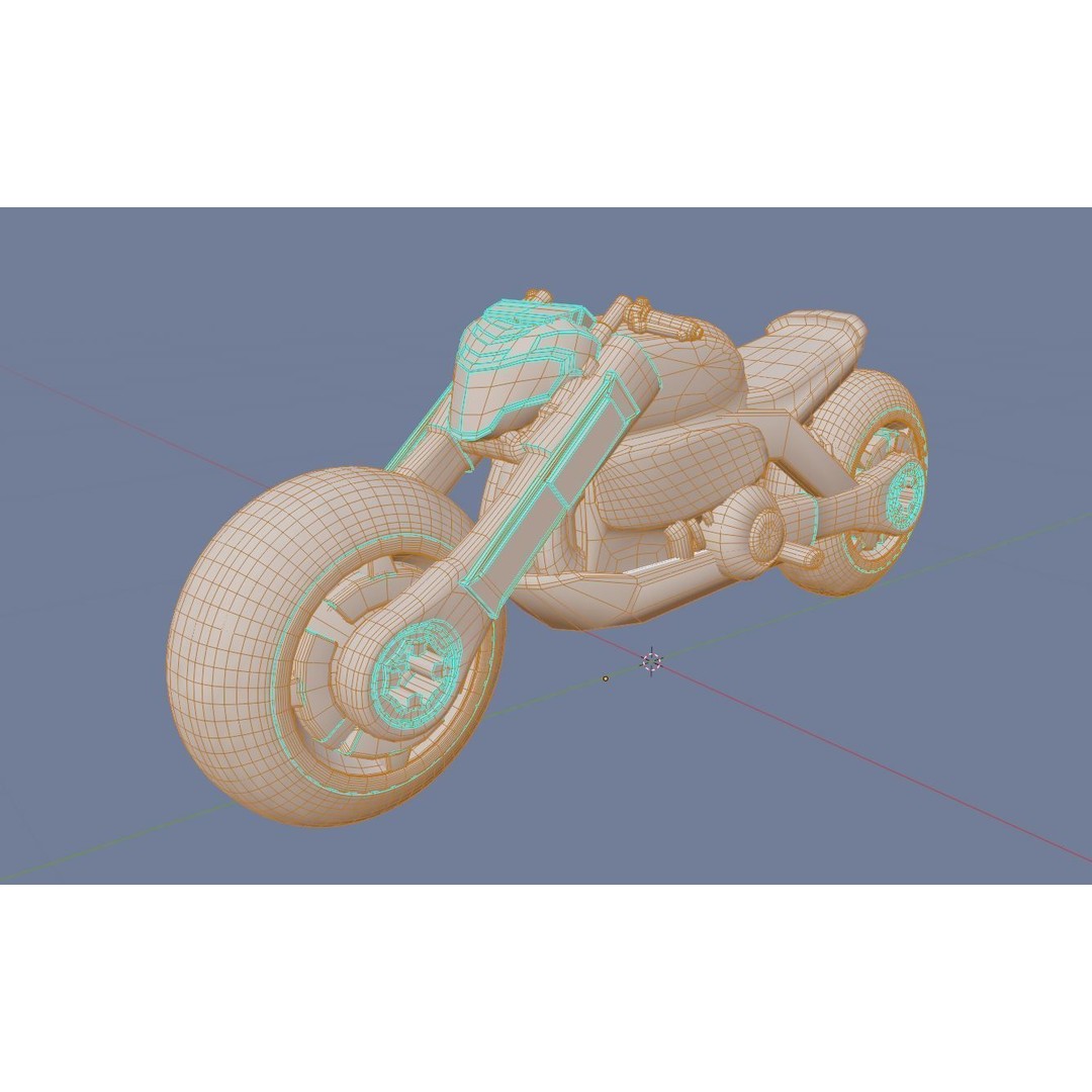 Cyberpunk Motorcycle 3D Model – Low Poly Game Asset, FBX - View 13