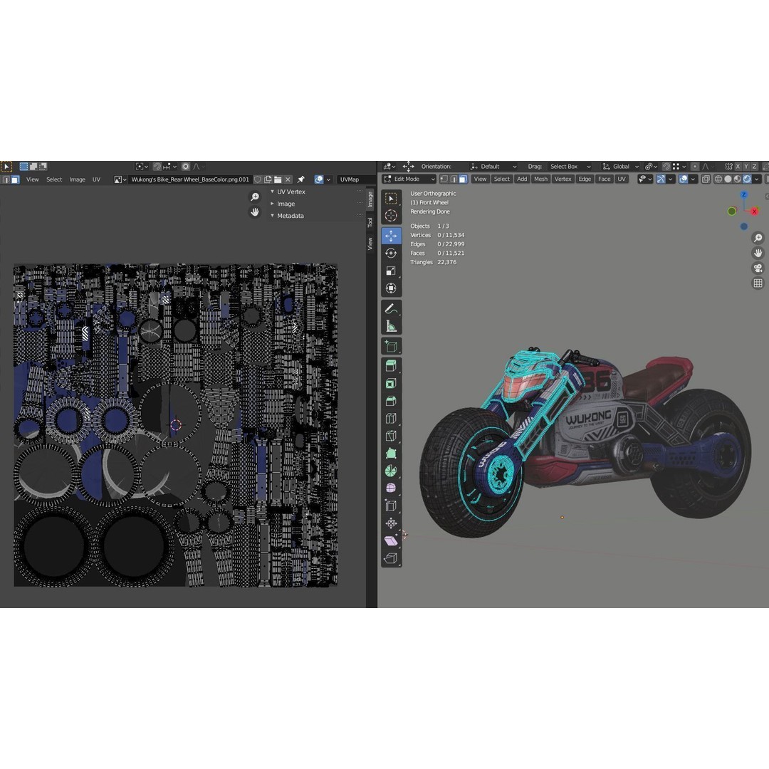 Cyberpunk Motorcycle 3D Model – Low Poly Game Asset, FBX - View 14