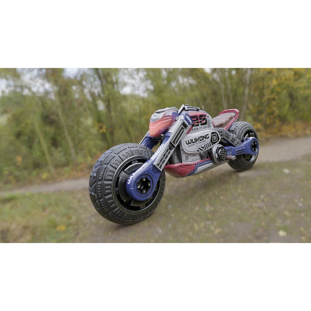 Cyberpunk Motorcycle 3D Model – Low Poly Game Asset, FBX - View 17