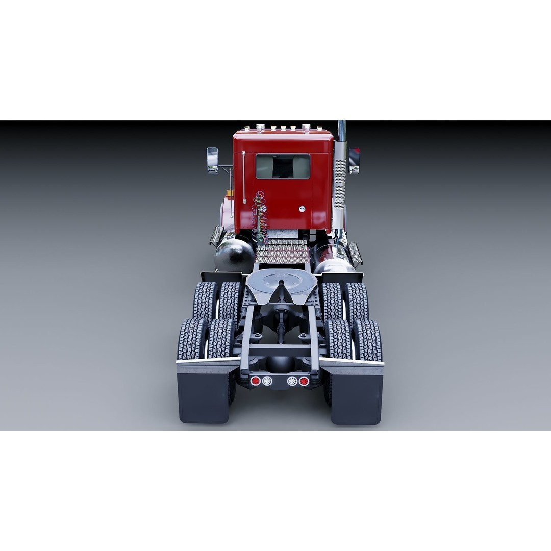 Kenworth T800 3D Model – Low Poly Semi Truck, Game Ready, FBX - View 13
