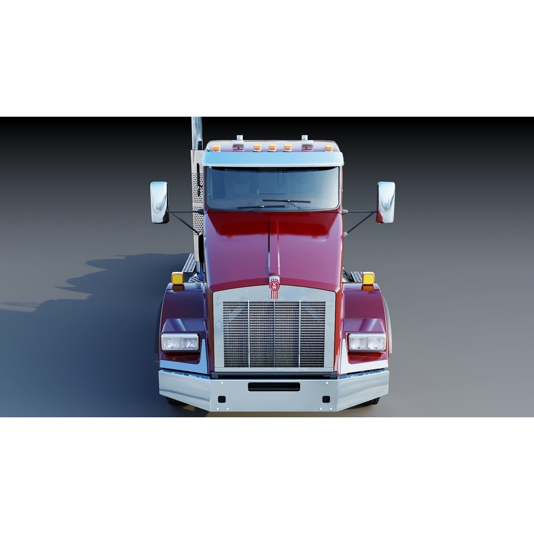 Kenworth T800 3D Model – Low Poly Semi Truck, Game Ready, FBX - View 16