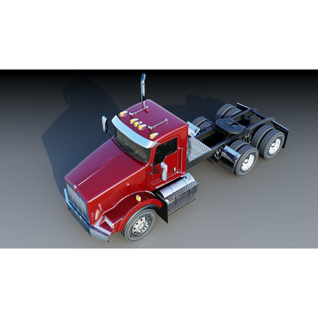 Kenworth T800 3D Model – Low Poly Semi Truck, Game Ready, FBX - View 17