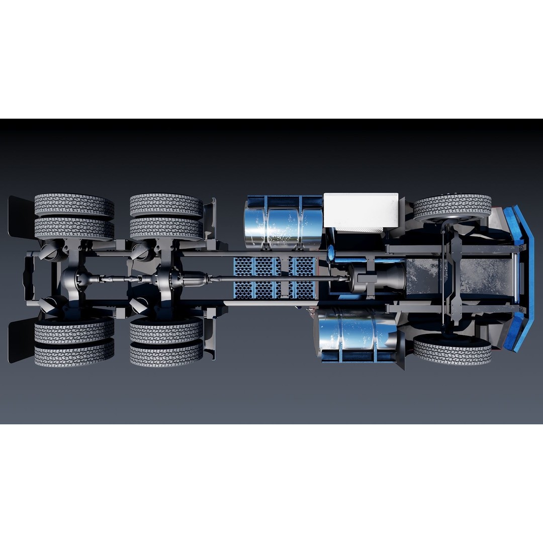 Kenworth T800 3D Model – Low Poly Semi Truck, Game Ready, FBX - View 19