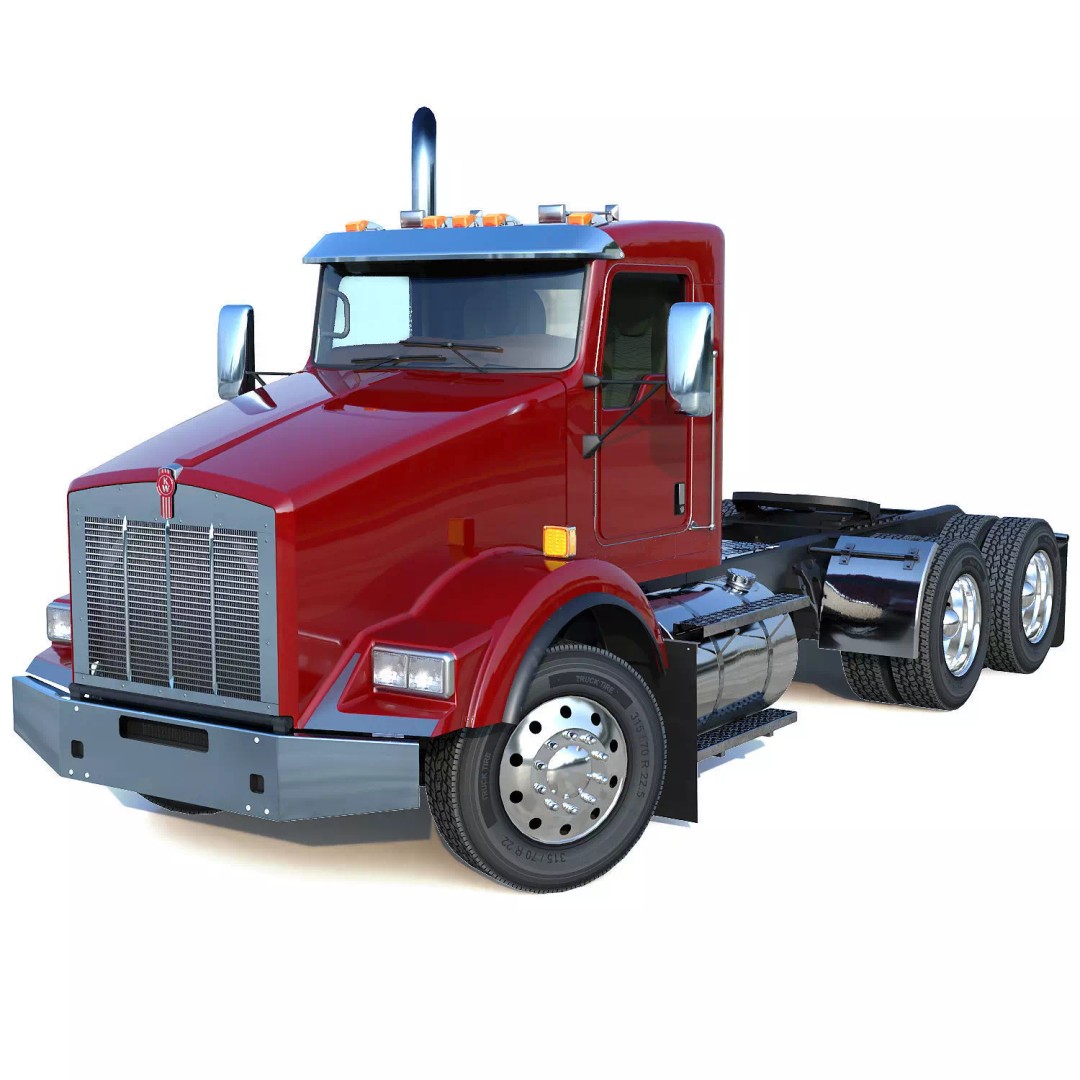 Kenworth T800 3D Model – Low Poly Semi Truck, Game Ready, FBX - View 2