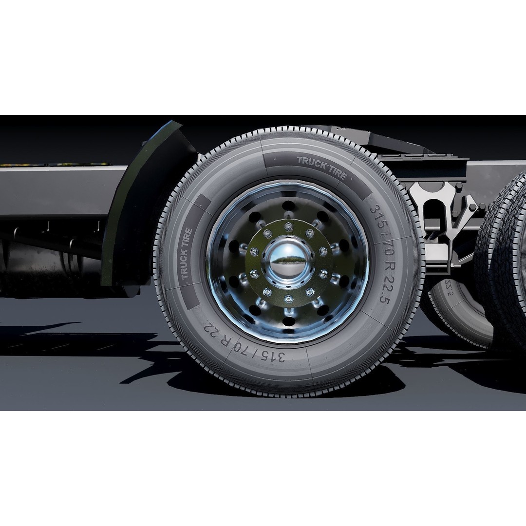 Kenworth T800 3D Model – Low Poly Semi Truck, Game Ready, FBX - View 25
