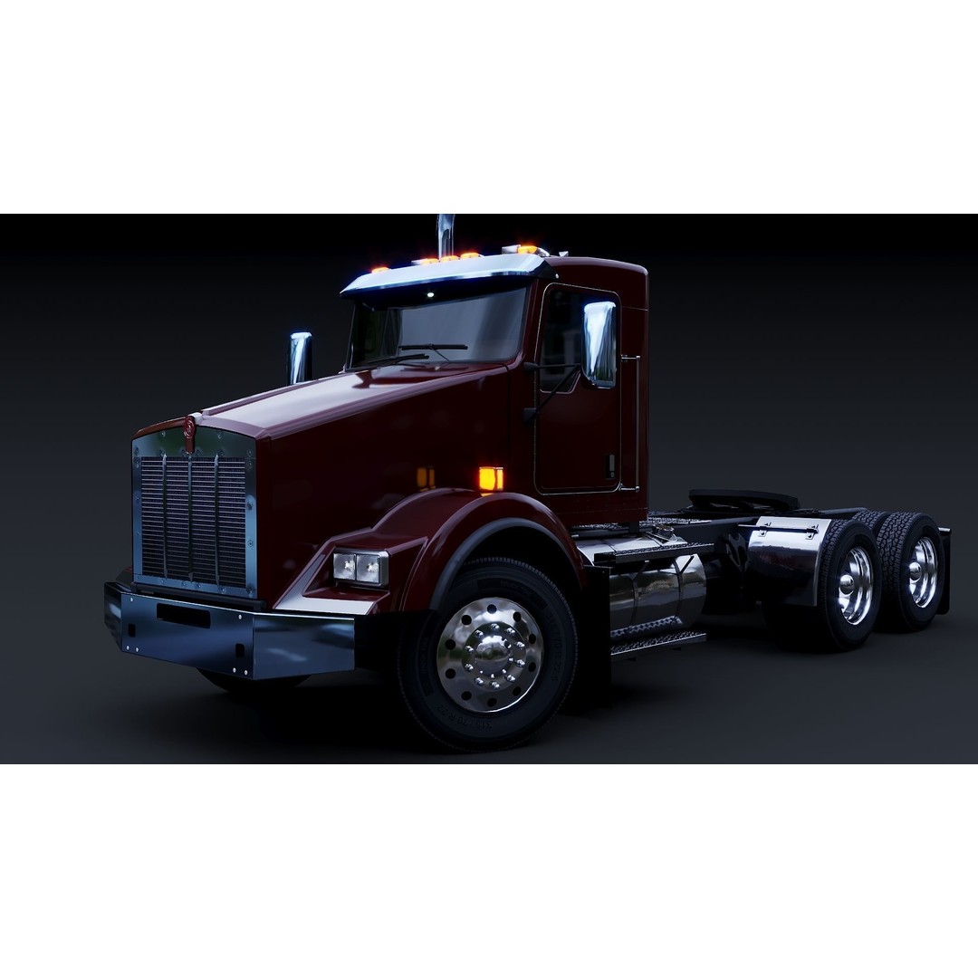 Kenworth T800 3D Model – Low Poly Semi Truck, Game Ready, FBX - View 27