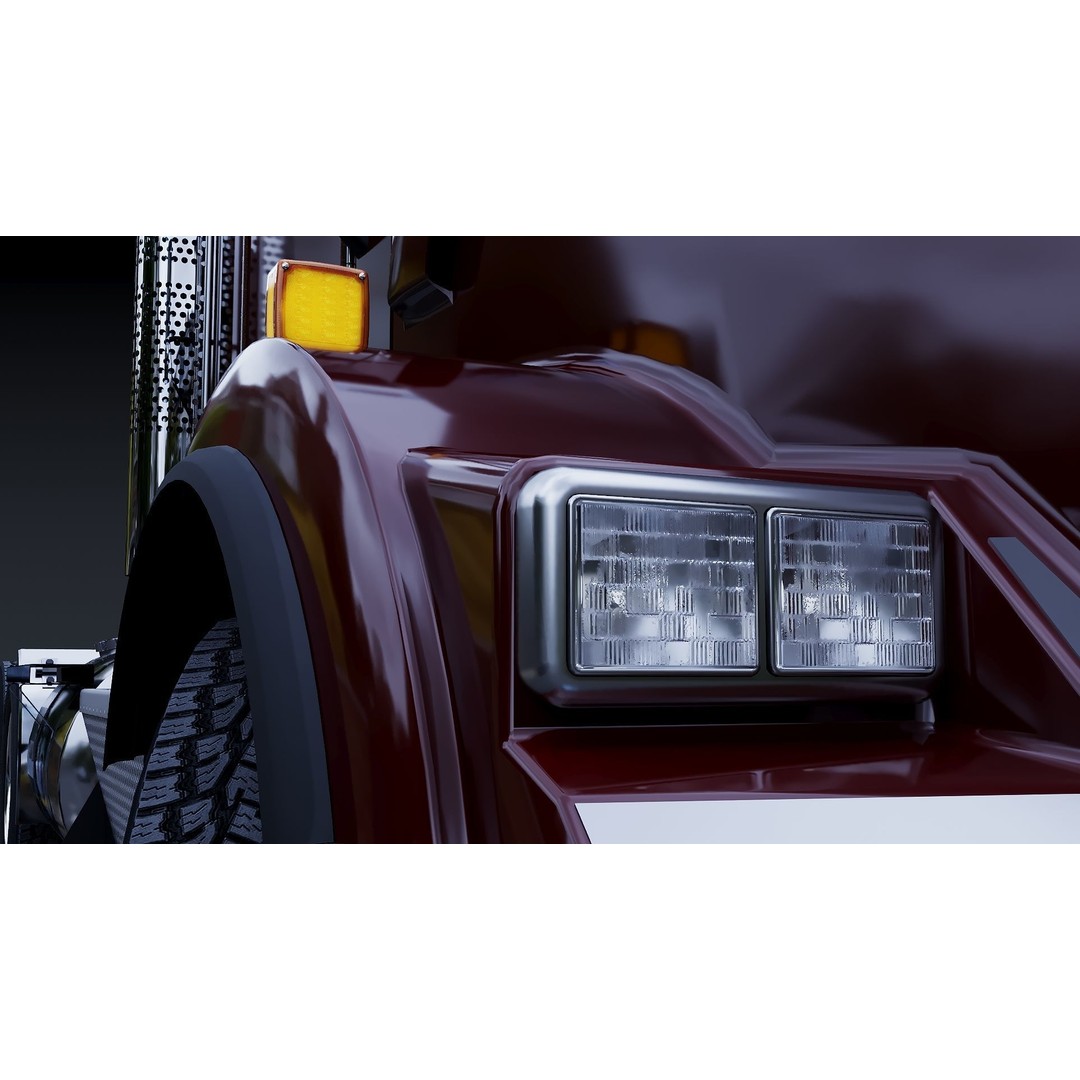 Kenworth T800 3D Model – Low Poly Semi Truck, Game Ready, FBX - View 29