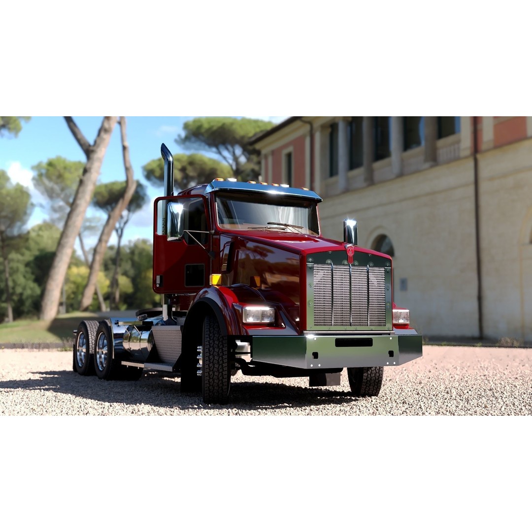 Kenworth T800 3D Model – Low Poly Semi Truck, Game Ready, FBX - View 34