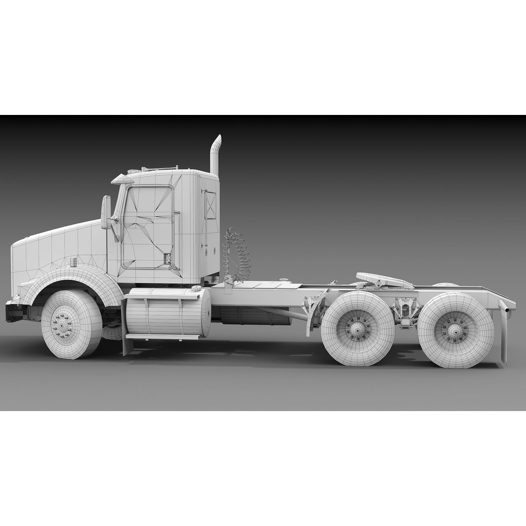 Kenworth T800 3D Model – Low Poly Semi Truck, Game Ready, FBX - View 37