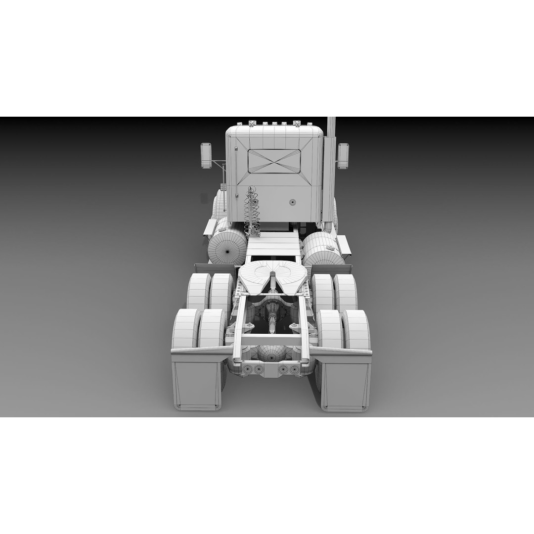 Kenworth T800 3D Model – Low Poly Semi Truck, Game Ready, FBX - View 38