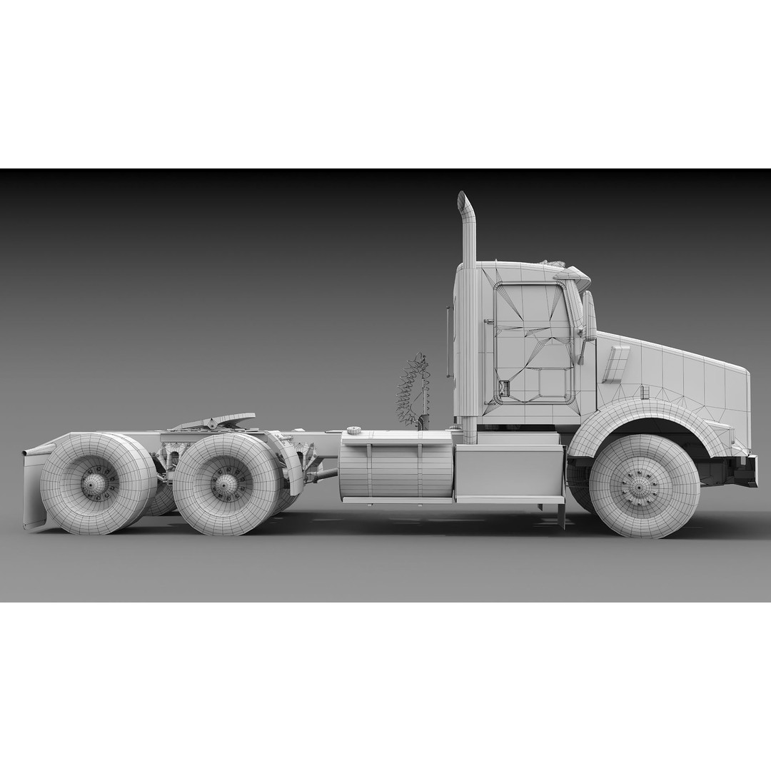 Kenworth T800 3D Model – Low Poly Semi Truck, Game Ready, FBX - View 39
