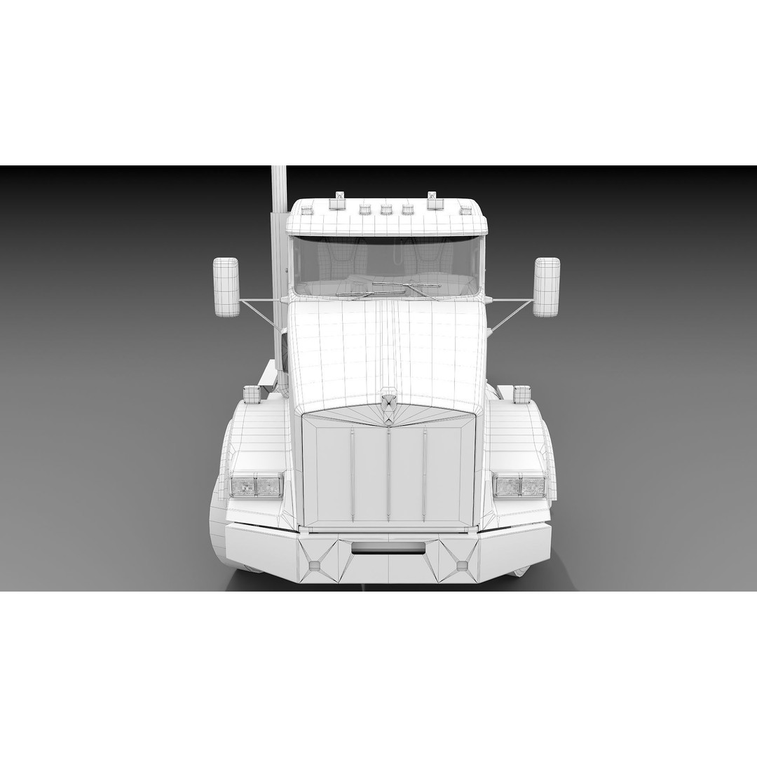 Kenworth T800 3D Model – Low Poly Semi Truck, Game Ready, FBX - View 41