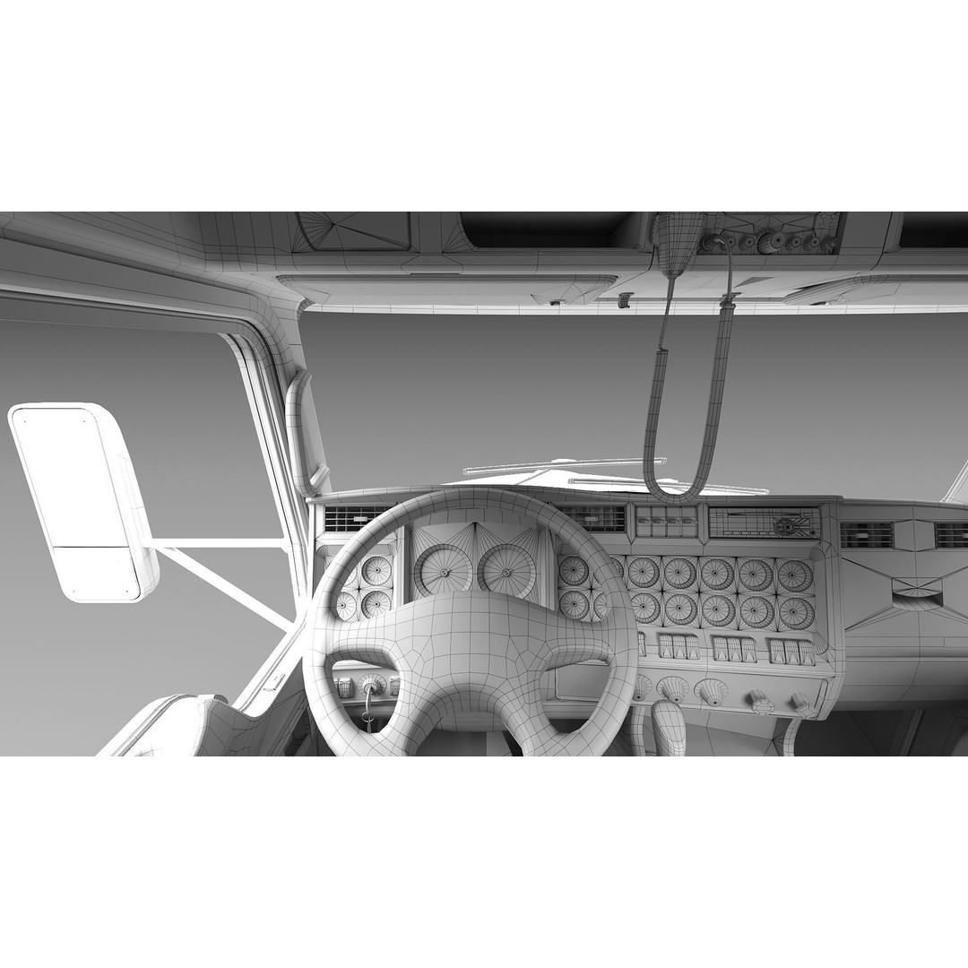 Kenworth T800 3D Model – Low Poly Semi Truck, Game Ready, FBX - View 43