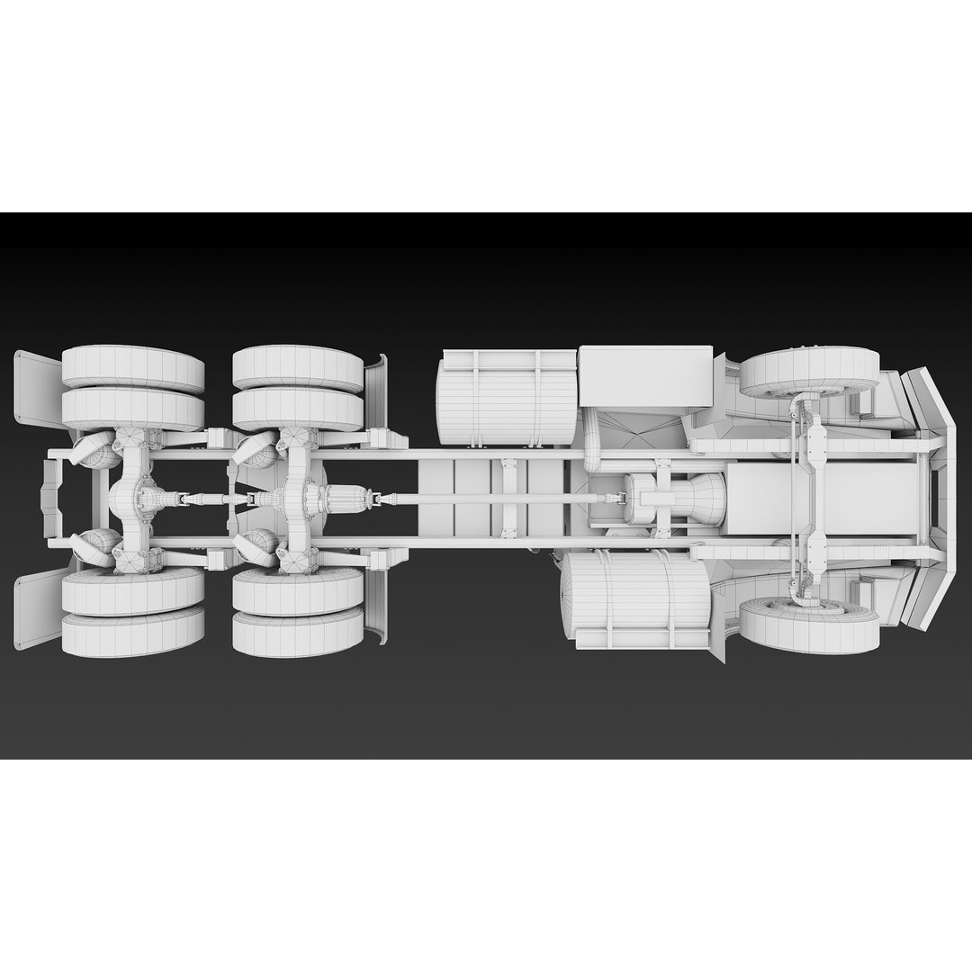 Kenworth T800 3D Model – Low Poly Semi Truck, Game Ready, FBX - View 46