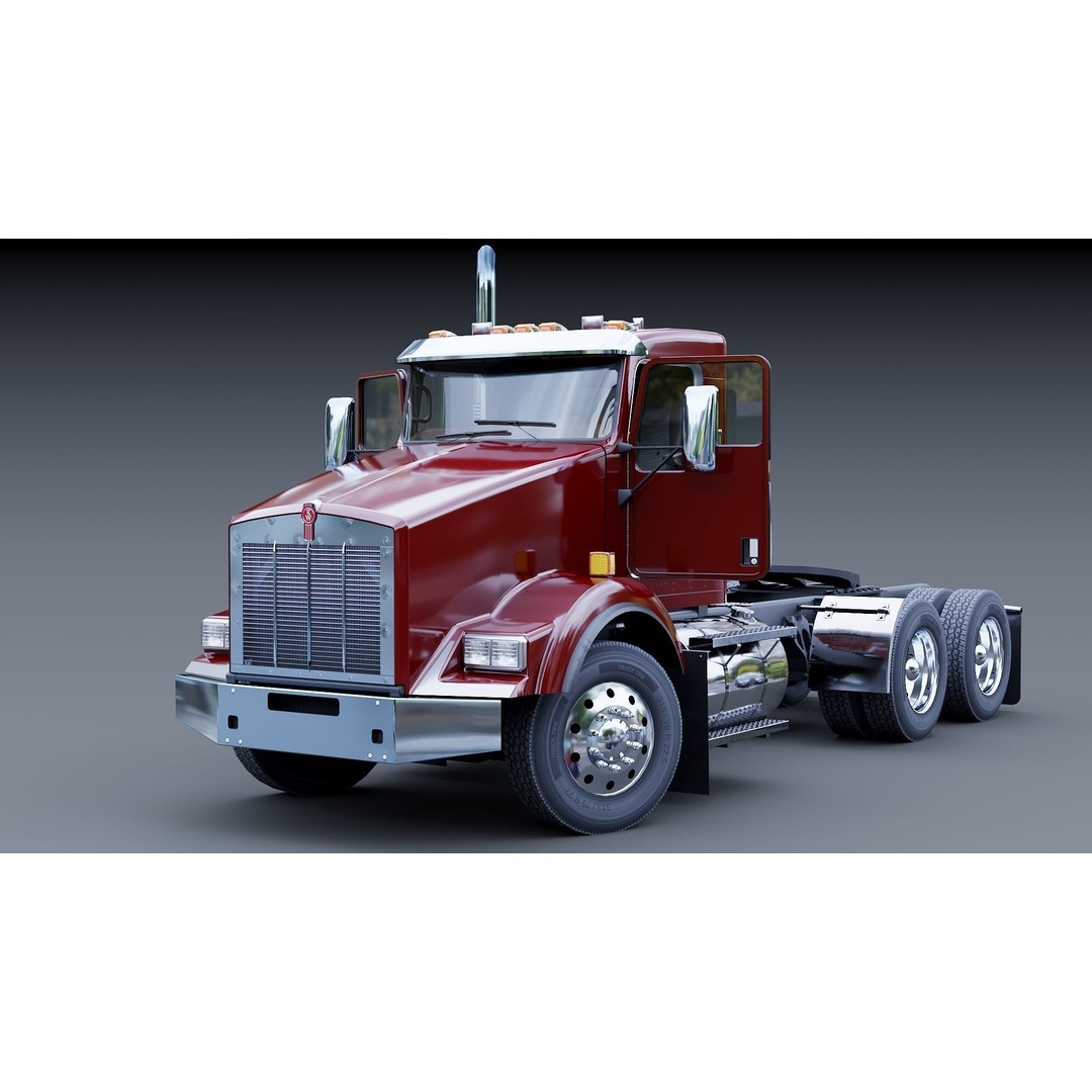 Kenworth T800 3D Model – Low Poly Semi Truck, Game Ready, FBX - View 5