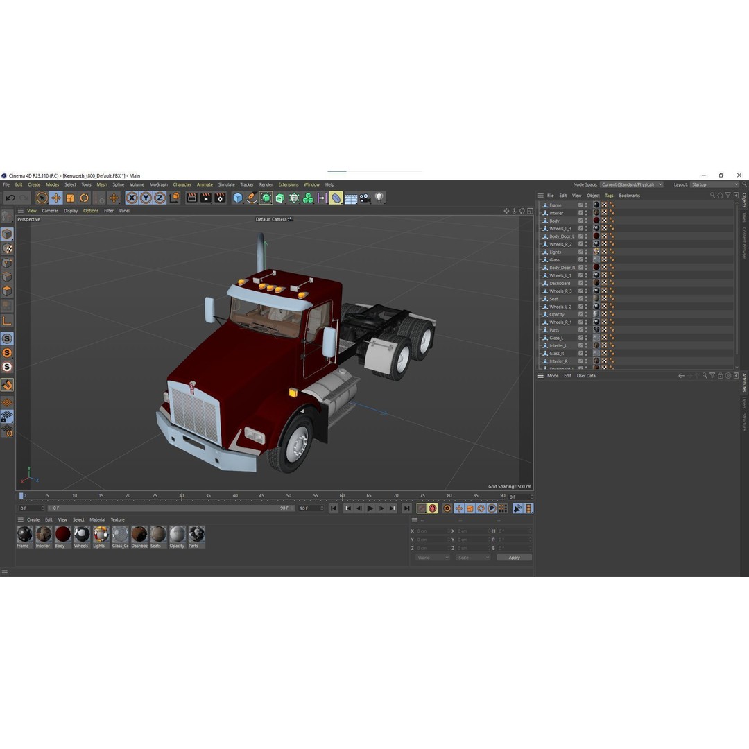Kenworth T800 3D Model – Low Poly Semi Truck, Game Ready, FBX - View 51