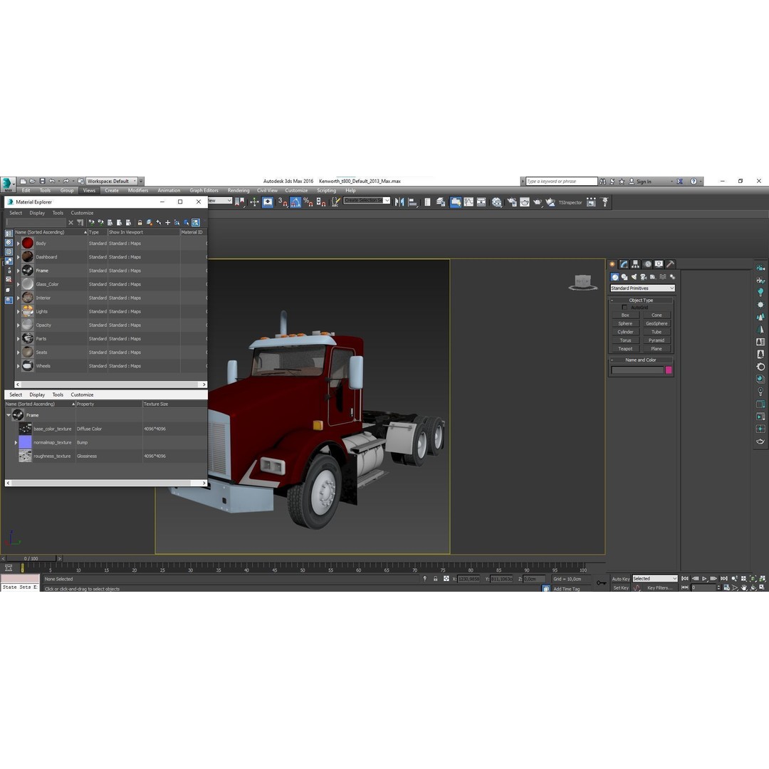 Kenworth T800 3D Model – Low Poly Semi Truck, Game Ready, FBX - View 52