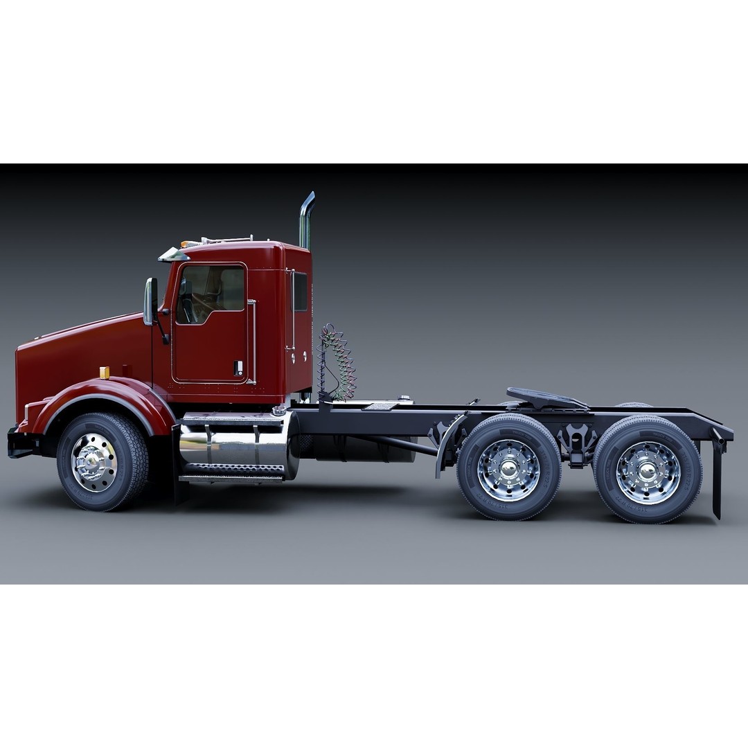 Kenworth T800 3D Model – Low Poly Semi Truck, Game Ready, FBX - View 6