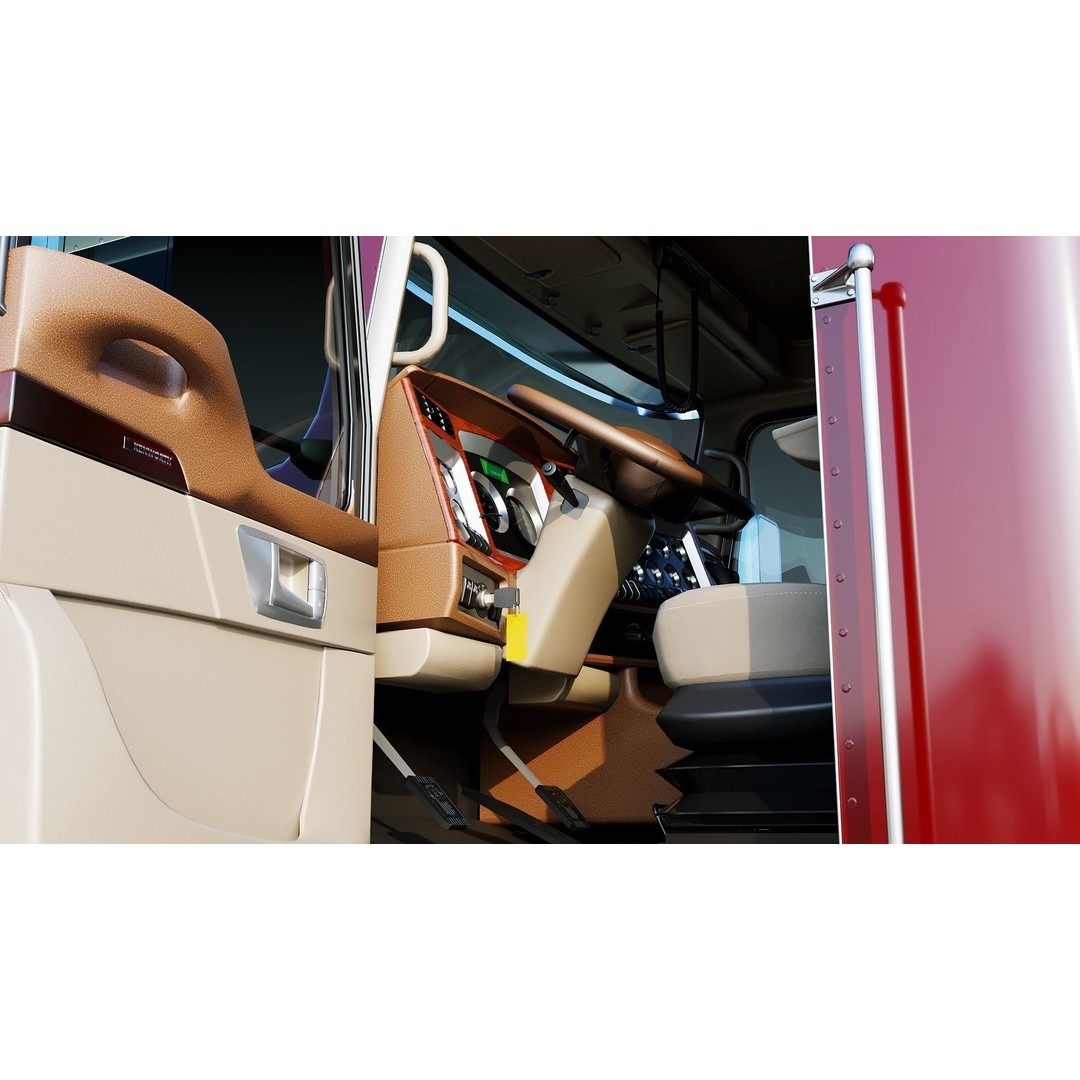 Kenworth T800 3D Model – Low Poly Semi Truck, Game Ready, FBX - View 8