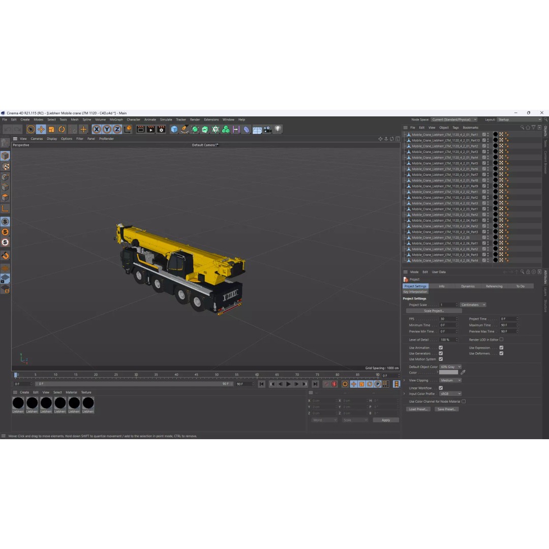 Liebherr Mobile Crane LTM 1120 3D Model – High Poly PBR Asset, FBX, OBJ - View 12