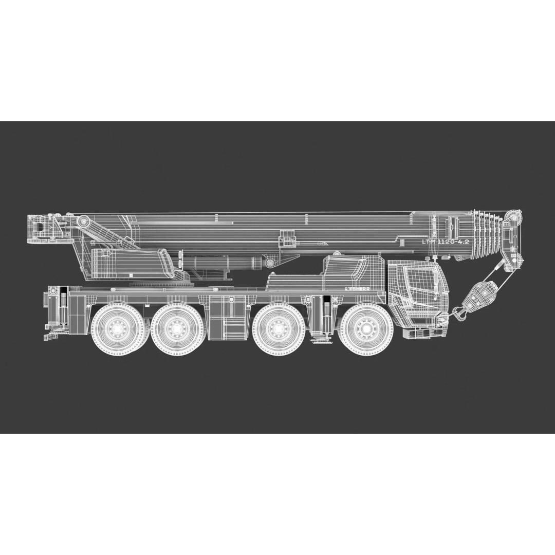 Liebherr Mobile Crane LTM 1120 3D Model – High Poly PBR Asset, FBX, OBJ - View 22