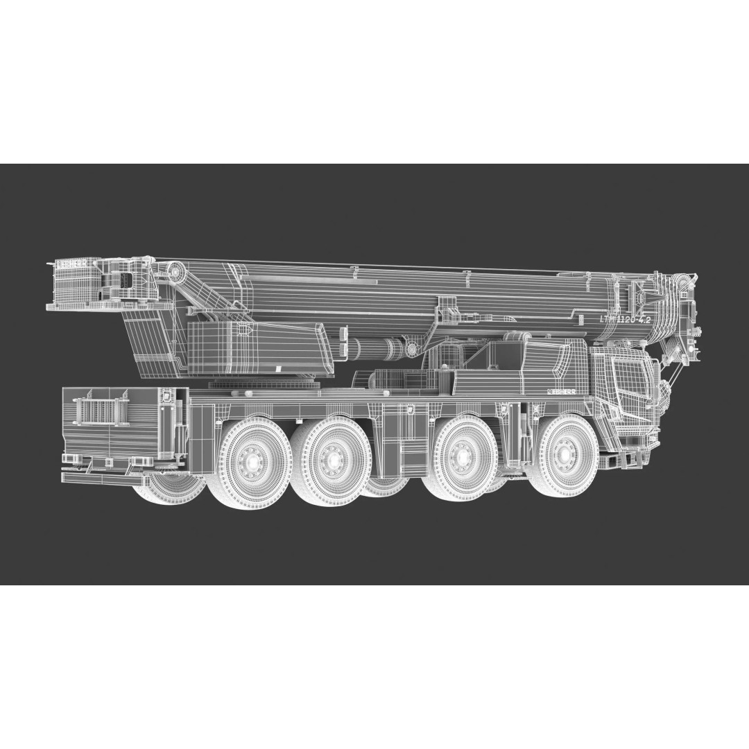 Liebherr Mobile Crane LTM 1120 3D Model – High Poly PBR Asset, FBX, OBJ - View 23