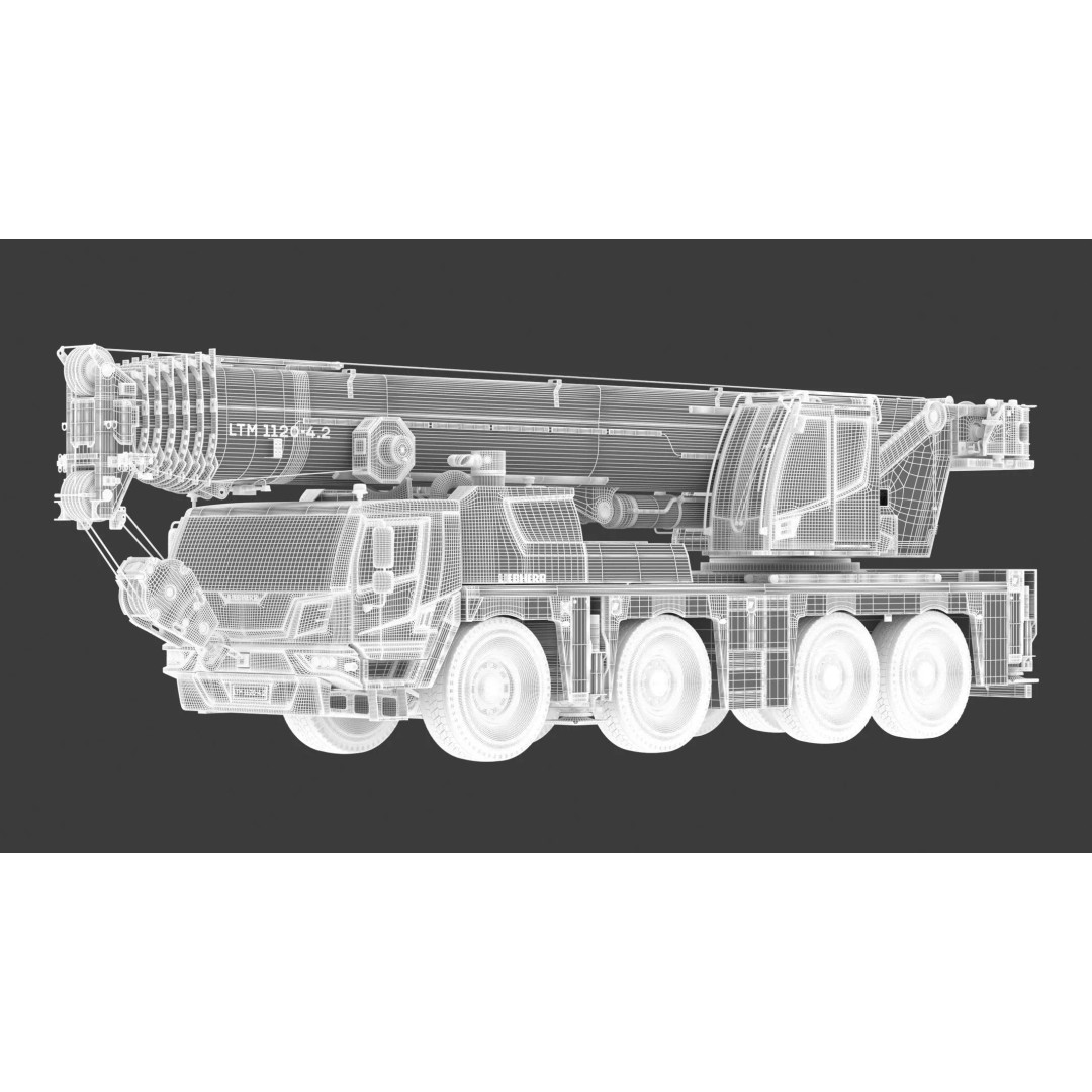 Liebherr Mobile Crane LTM 1120 3D Model – High Poly PBR Asset, FBX, OBJ - View 4