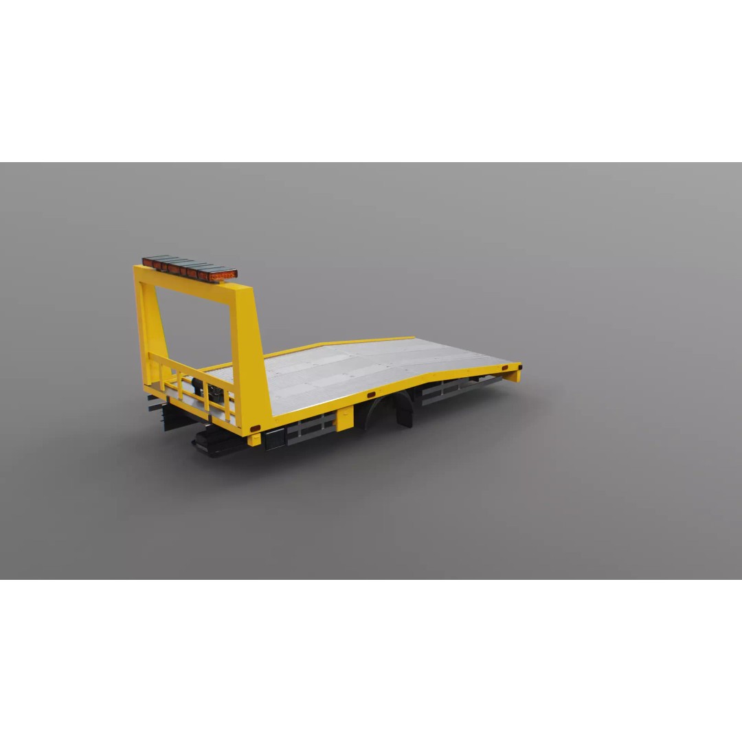 Car Transporter Flatbed Tow Truck 3D Model – Low Poly PBR Game Asset, FBX - View 18