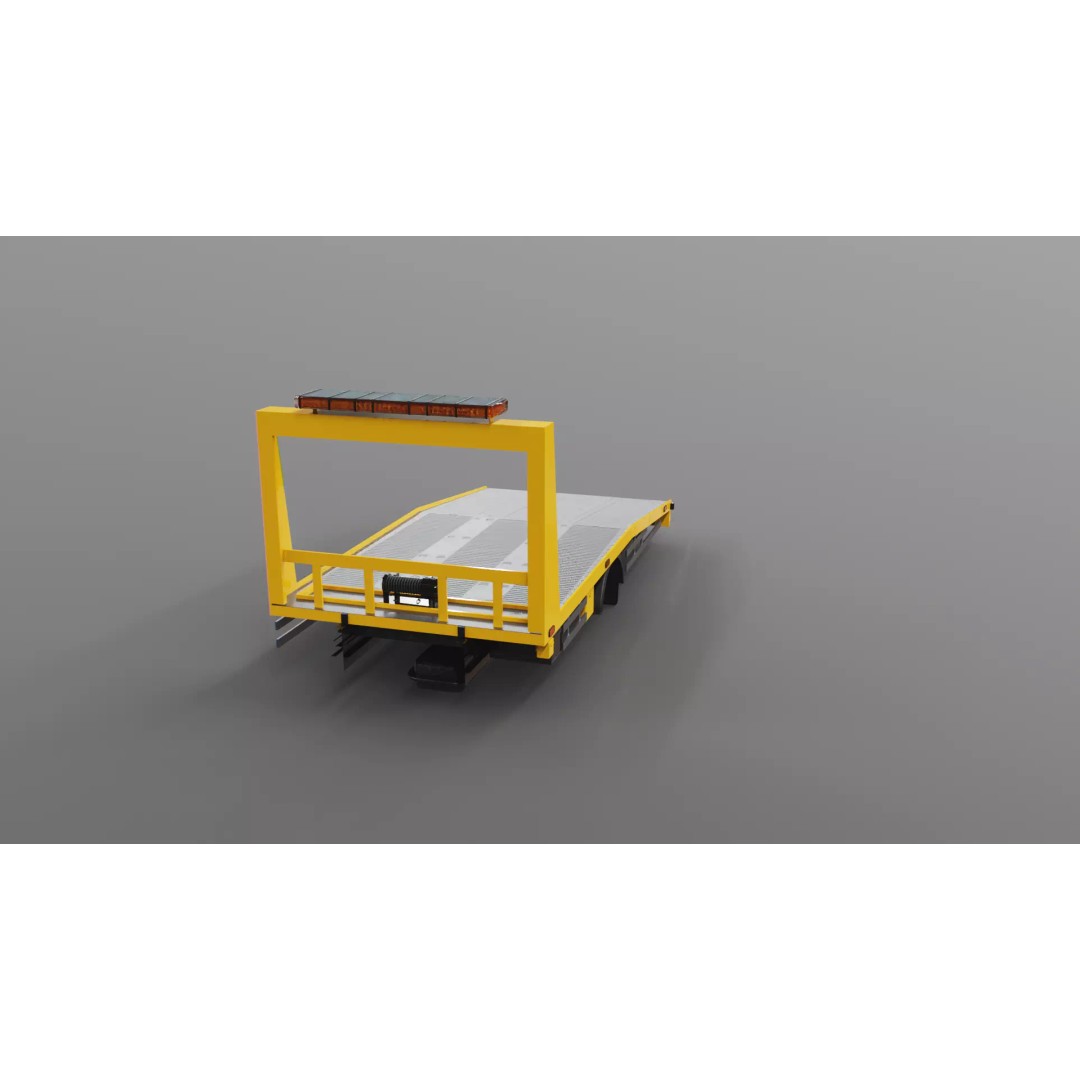 Car Transporter Flatbed Tow Truck 3D Model – Low Poly PBR Game Asset, FBX - View 19
