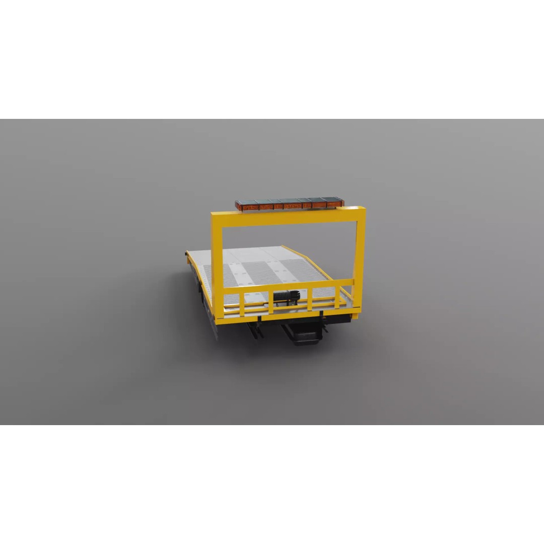 Car Transporter Flatbed Tow Truck 3D Model – Low Poly PBR Game Asset, FBX - View 20
